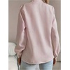 image:imageFloerns Womens Striped Button Down Long Sleeve Shirts Ruffle Trim Work Dressy Casual Blouse TopsDusty Pink