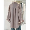 image:imageFloerns Womens Striped Button Down Shirts Long Sleeve Collared Business Casual Work BlousesBrown