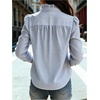 image:imageFloerns Womens Striped Frill Button Down Shirt Long Sleeve Business Casual Office Work BlousesLight Blue