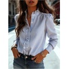 image:imageFloerns Womens Striped Frill Button Down Shirt Long Sleeve Business Casual Office Work BlousesLight Blue