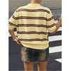 image:imageFloerns Womens Striped Golf Shirts Short Sleeve Collared Going Out Preppy Knit TopsButter Yellow
