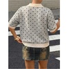 image:imageFloerns Womens Striped Golf Shirts Short Sleeve Collared Going Out Preppy Knit TopsGrey Polka Dots