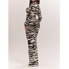 image:imageFloerns Womens Striped Mesh Long Sleeve Date Night Bodycon Maxi DressesBrown Zebra
