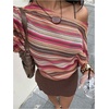 image:imageFloerns Womens Striped Off The Shoulder Tops Short Sleeve Beach Vacation Going Out TopOrange