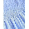 image:imageFloerns Womens Striped Peplum Tops Sweetheart Neck Puff Sleeve Ruffle Hem Smocked Summer BlousesBlue