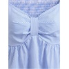 image:imageFloerns Womens Striped Peplum Tops Sweetheart Neck Puff Sleeve Ruffle Hem Smocked Summer BlousesBlue