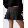 image:imageFloerns Womens Striped Pleated Micro Mini Skirts Low Waist Uniform SkirtBlack
