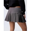 image:imageFloerns Womens Striped Pleated Micro Mini Skirts Low Waist Uniform SkirtGrey