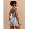 image:imageFloerns Womens Striped Print Jumpsuit Sleeveless Twist Front Cut Out Short RompersDark Green