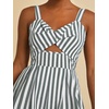 image:imageFloerns Womens Striped Print Jumpsuit Sleeveless Twist Front Cut Out Short RompersDark Green