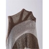 image:imageFloerns Womens Striped Sweater Cold Shoulder V Neck Knit Pullover TopBrown and Beige