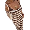 image:imageFloerns Womens Striped Sweater Dress Sleeveless Beach Bodycon Long DressesBrown Multi