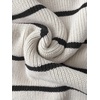 image:imageFloerns Womens Striped Vintage Preppy Oversized Collared Knit SweatersBlack and Khaki