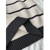 image:imageFloerns Womens Striped Vintage Preppy Oversized Collared Knit SweatersBlack and Khaki