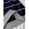 image:imageFloerns Womens Striped Vintage Preppy Oversized Collared Knit SweatersBlue and Grey