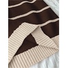 image:imageFloerns Womens Striped Vintage Preppy Oversized Collared Knit SweatersBrown