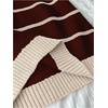 image:imageFloerns Womens Striped Vintage Preppy Oversized Collared Knit SweatersBrown and Beige
