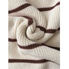 image:imageFloerns Womens Striped Vintage Preppy Oversized Collared Knit SweatersBrown and Khaki