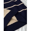 image:imageFloerns Womens Striped Vintage Preppy Oversized Collared Knit SweatersDark Blue Multi