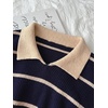 image:imageFloerns Womens Striped Vintage Preppy Oversized Collared Knit SweatersDark Blue Multi