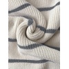 image:imageFloerns Womens Striped Vintage Preppy Oversized Collared Knit SweatersGrey and Khaki