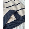 image:imageFloerns Womens Striped Vintage Preppy Oversized Collared Knit SweatersKhaki Multi