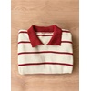 image:imageFloerns Womens Striped Vintage Preppy Oversized Collared Knit SweatersRed and White