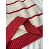 image:imageFloerns Womens Striped Vintage Preppy Oversized Collared Knit SweatersRed and White