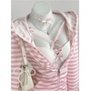 image:imageFloerns Womens Striped Zip Up Hoodie Lace Trim Y2k Lightweight JacketPink