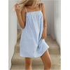 image:imageFloerns Womens Summer Striped Mini Dress Smocked Spaghetti Strap Backless Casual Vacation SundressBlue and White