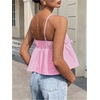 image:imageFloerns Womens Summer Striped Sleeveless Camisole Ruffle Peplum TopsPink