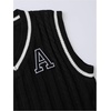 image:imageFloerns Womens V Neck Letter Striped Trim Sleeveless Sweater Vest Knit TopBlack