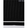 image:imageFloerns Womens V Neck Letter Striped Trim Sleeveless Sweater Vest Knit TopBlack