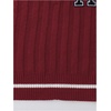 image:imageFloerns Womens V Neck Letter Striped Trim Sleeveless Sweater Vest Knit TopBurgundy