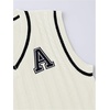 image:imageFloerns Womens V Neck Letter Striped Trim Sleeveless Sweater Vest Knit TopWhite