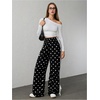 image:imageFloerns Womens Y2K Bow Striped Leopard Print Wide Leg PantsBlack