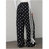 image:imageFloerns Womens Y2K Bow Striped Leopard Print Wide Leg PantsBlack