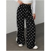 image:imageFloerns Womens Y2K Bow Striped Leopard Print Wide Leg PantsBlack