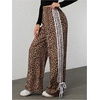 image:imageFloerns Womens Y2K Bow Striped Leopard Print Wide Leg PantsBrown Multi