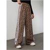 image:imageFloerns Womens Y2K Bow Striped Leopard Print Wide Leg PantsBrown Multi
