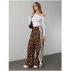 image:imageFloerns Womens Y2K Bow Striped Leopard Print Wide Leg PantsCoffee