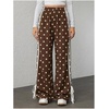 image:imageFloerns Womens Y2K Bow Striped Leopard Print Wide Leg PantsCoffee