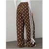 image:imageFloerns Womens Y2K Bow Striped Leopard Print Wide Leg PantsCoffee