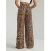 image:imageFloerns Womens Y2K Bow Striped Leopard Print Wide Leg PantsCoffee Brown