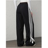 image:imageFloerns Womens Y2K Bow Striped Leopard Print Wide Leg PantsDark Black