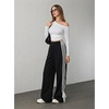 image:imageFloerns Womens Y2K Bow Striped Leopard Print Wide Leg PantsDark Black