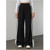 image:imageFloerns Womens Y2K Bow Striped Leopard Print Wide Leg PantsDark Black