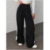 image:imageFloerns Womens Y2K Bow Striped Leopard Print Wide Leg PantsDark Black