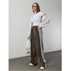 image:imageFloerns Womens Y2K Bow Striped Leopard Print Wide Leg PantsDark Brown