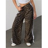 image:imageFloerns Womens Y2K Bow Striped Leopard Print Wide Leg PantsDark Brown